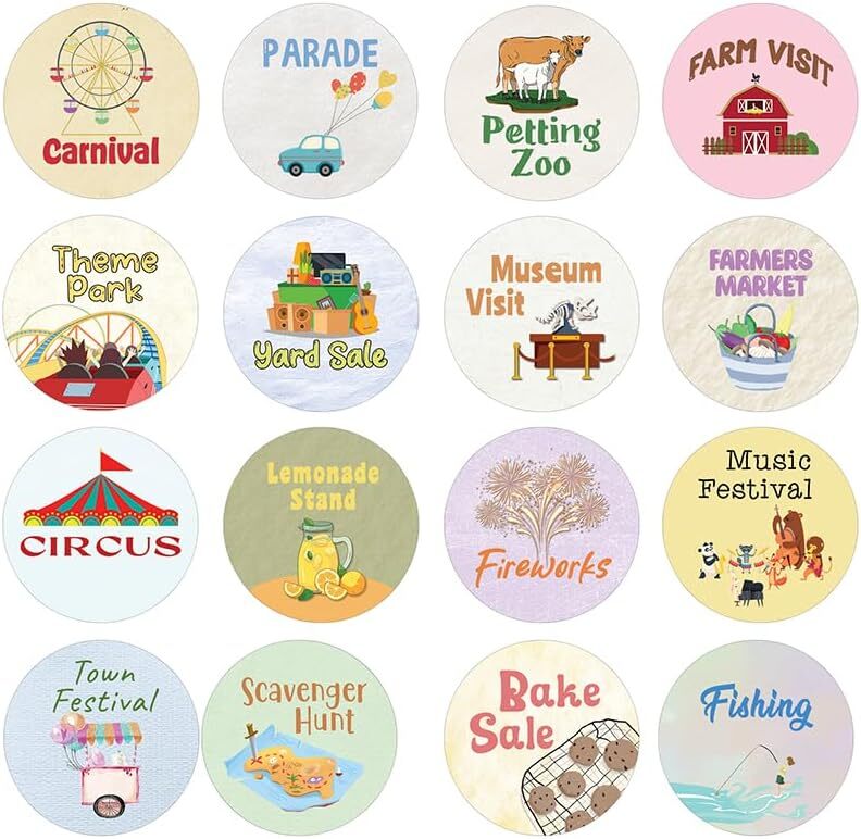 Discover 10 Sets of 16 Unique Outdoor Fun Stickers for Every Adventure