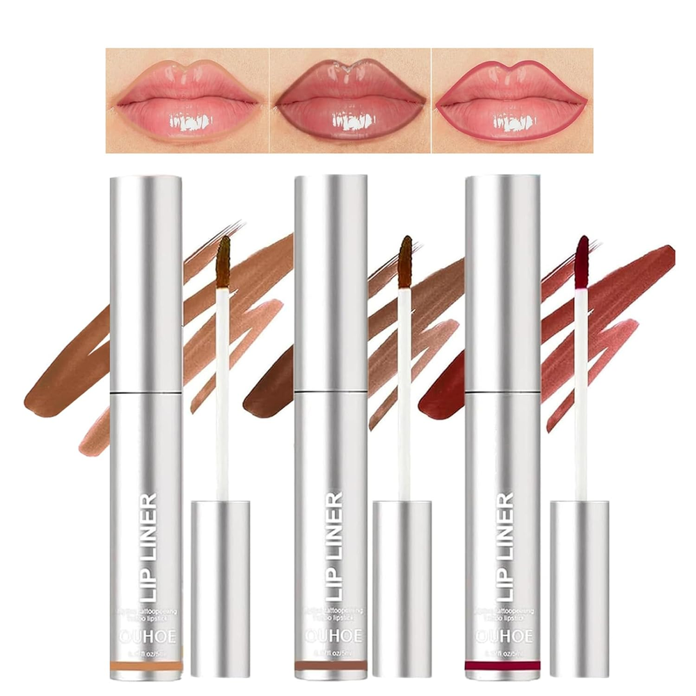 3 Color Matte Peel Off Lip Liner Tattoo Stain Long Lasting Waterproof