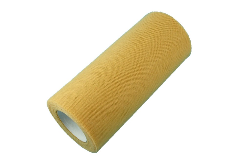 Paquete de 8 rollos de carrete de tela de tul dorado de 6
