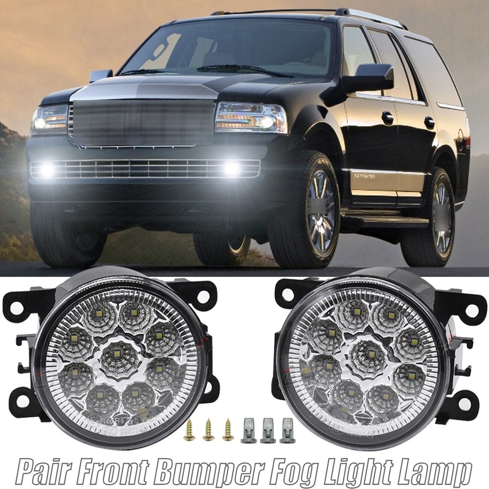 2PCS Front Bumper Fog Light Lamp For Lincoln Navigator 2007 2008-2014 Clear Lens