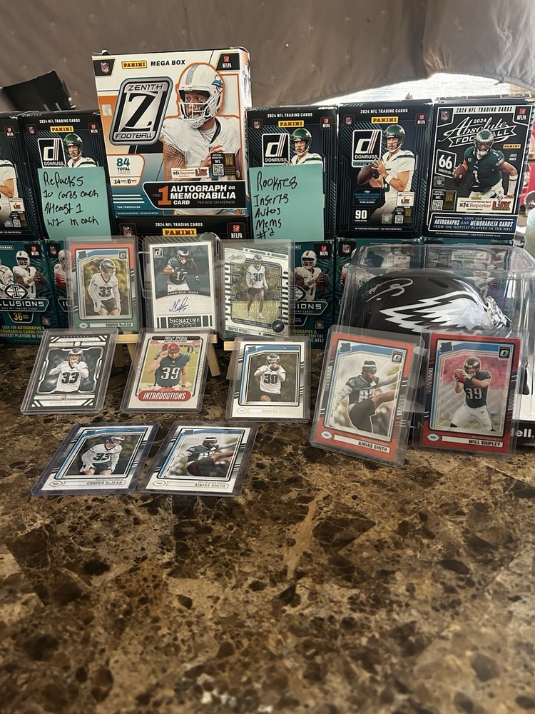 Cooper Dejean Philadelphia Eagles 10 Card Lot With Darius Slay Auto Mini Helmet