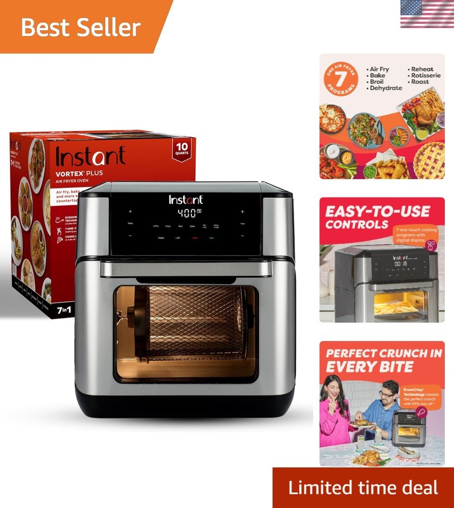 10QT Air Fryer, 7-in-1 Functions with EvenCrisp Technology that Crisps, Broil...
