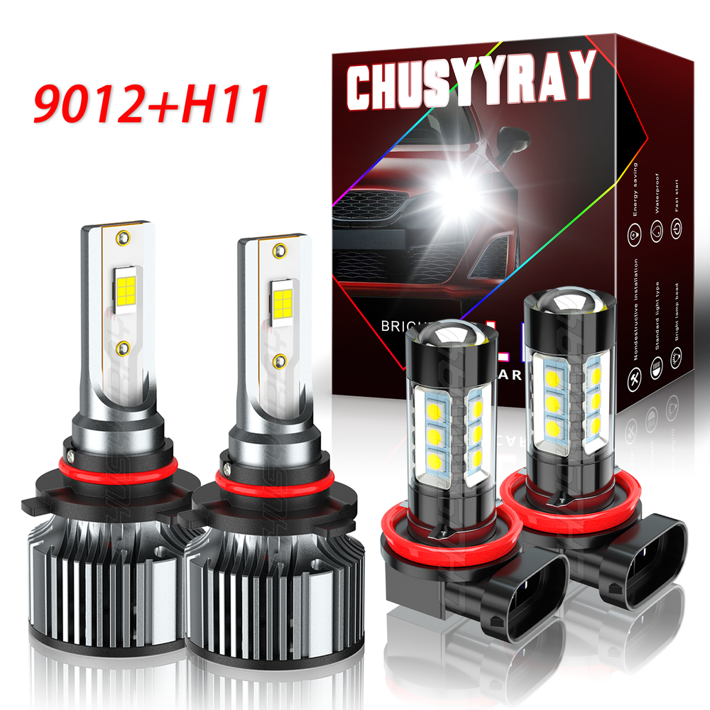 For 16-19 Fiat 500x Utility 4-Door 2.4L LED faros bombillas Luz de niebla Combo