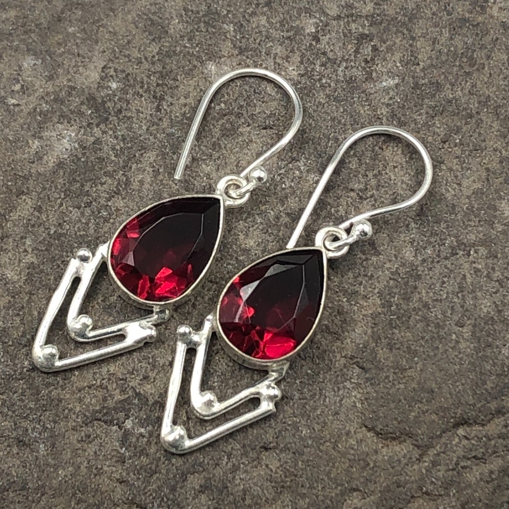 Anniversary Gift For Her Natural Pink Rubellite Drop/Dangle Earrings 925 Silver