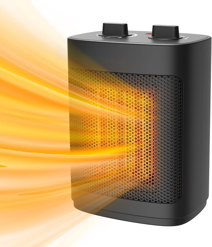 Small Space Heater 1500W Portable Heaters for Indoor Use with Thermostat PTC Fan