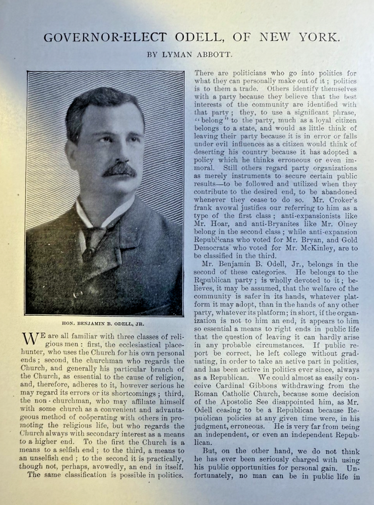 1900 Benjamin B. O'Dell New York Governor