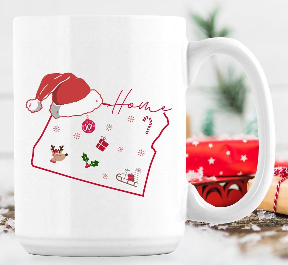 Oregon Christmas Mug - Perfect Xmas Gift for Oregon State Pride  