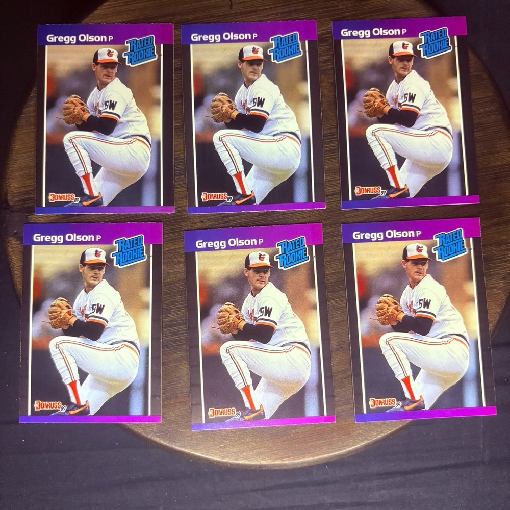 (Lot of 6) 1989 Donruss Rated Rookie Greg Olson Baltimore Orioles  #46