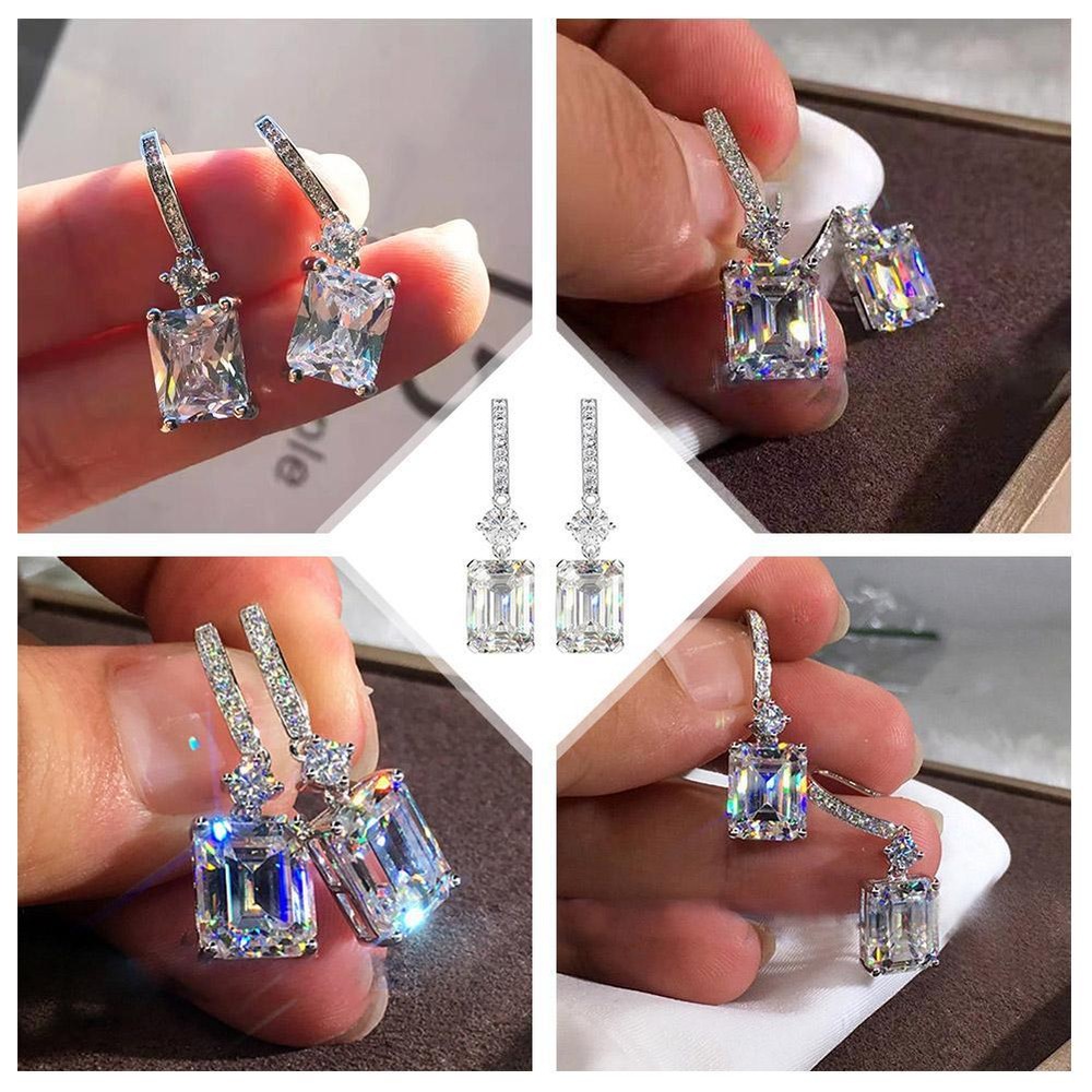 Gift Synthetic A Earrings Jewelry Wedding of Pair Earrings Diamon Women Ea T7N7