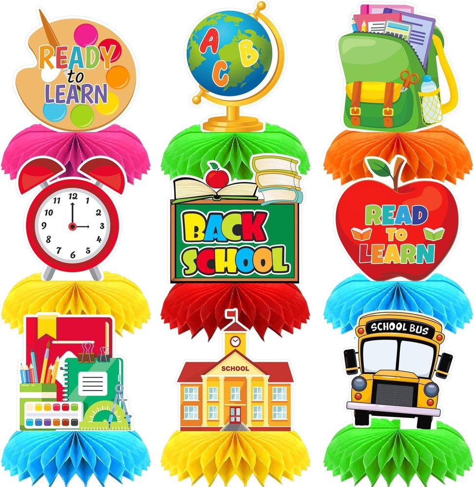 Back to School Table Decorations - 9 Pcs Welcome centerpieces...-image