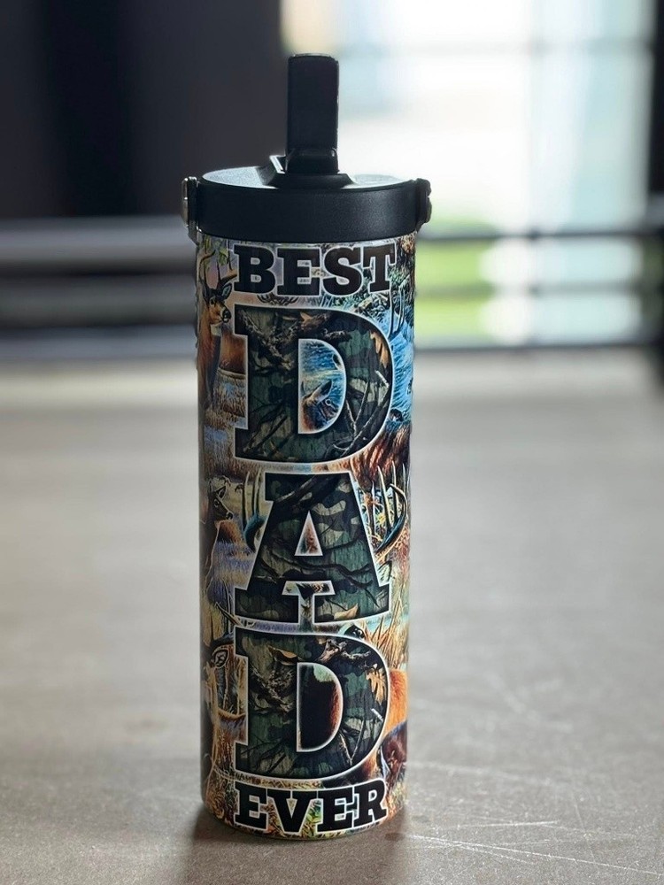 Dad- Best Dad Ever Camo 20oz.water bottle