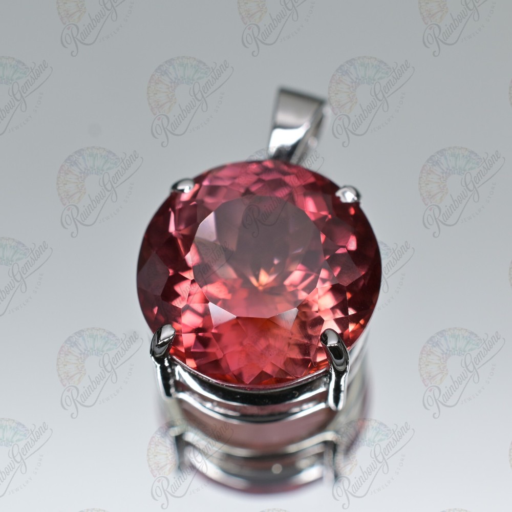Certified Natural padparadscha Sapphire 33 Ct Gemstone 925 Silver Pendant