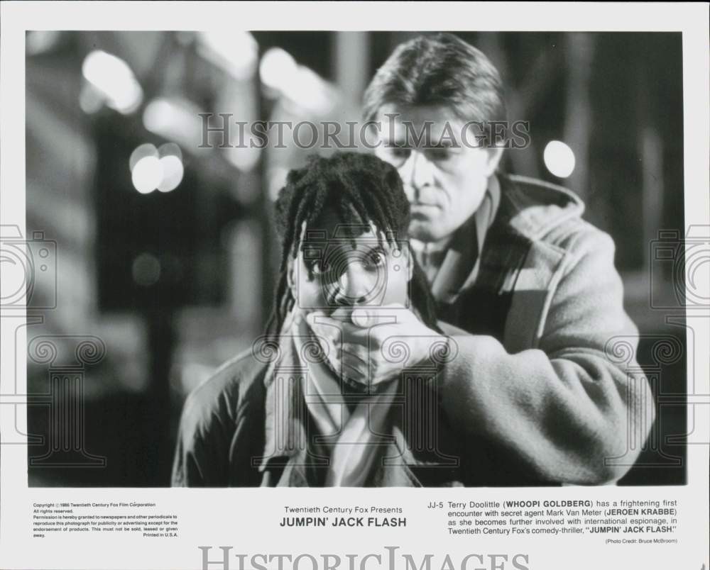 1986 Press Photo Whoopi Goldberg, Jeroen Krabbe in 