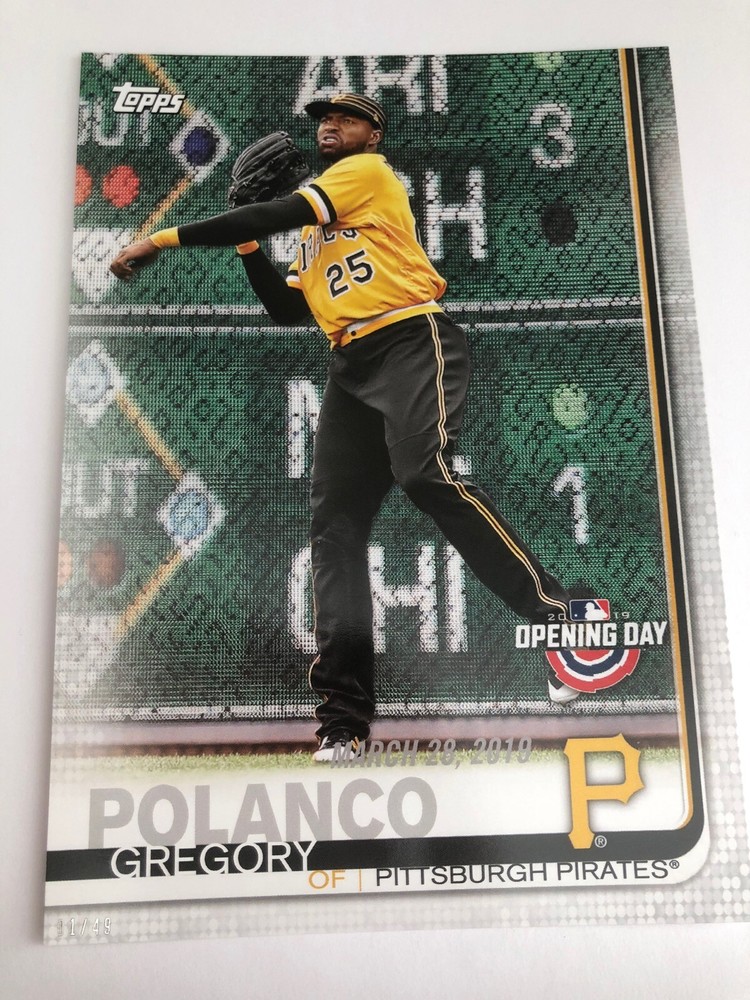 2019 Topps Opening Day Jumbo 5x7 Gregory Polanco Pirates 158 01/49