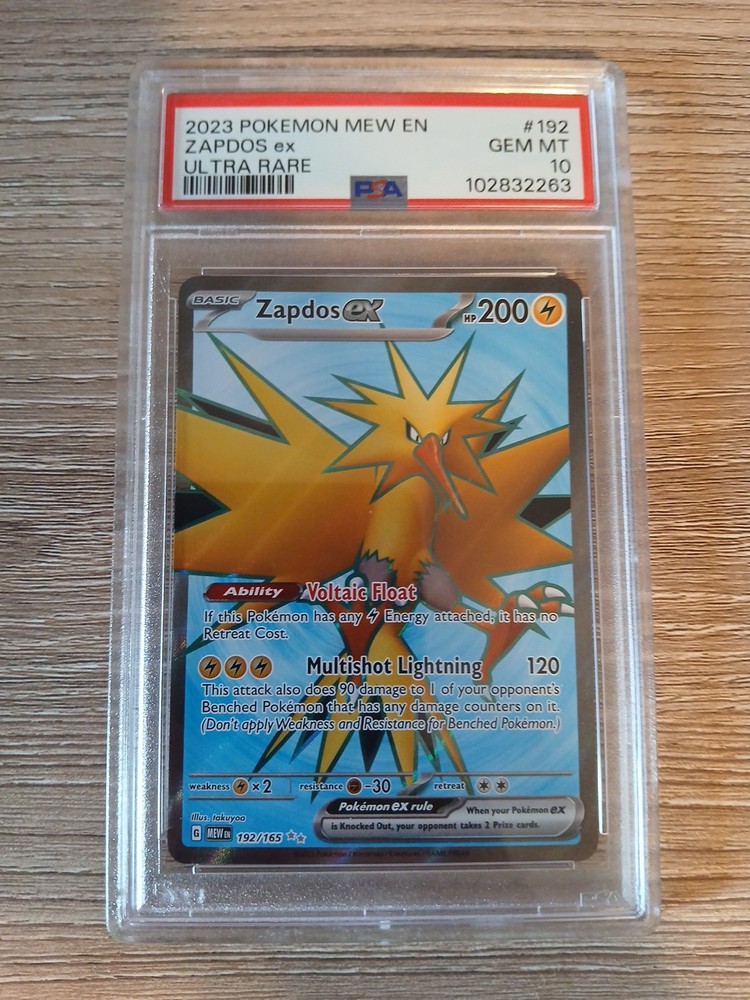 ZAPDOS EX 192/165 PSA 10 ULTRA RARE FULL ART Pokemon 151 ENGLISH