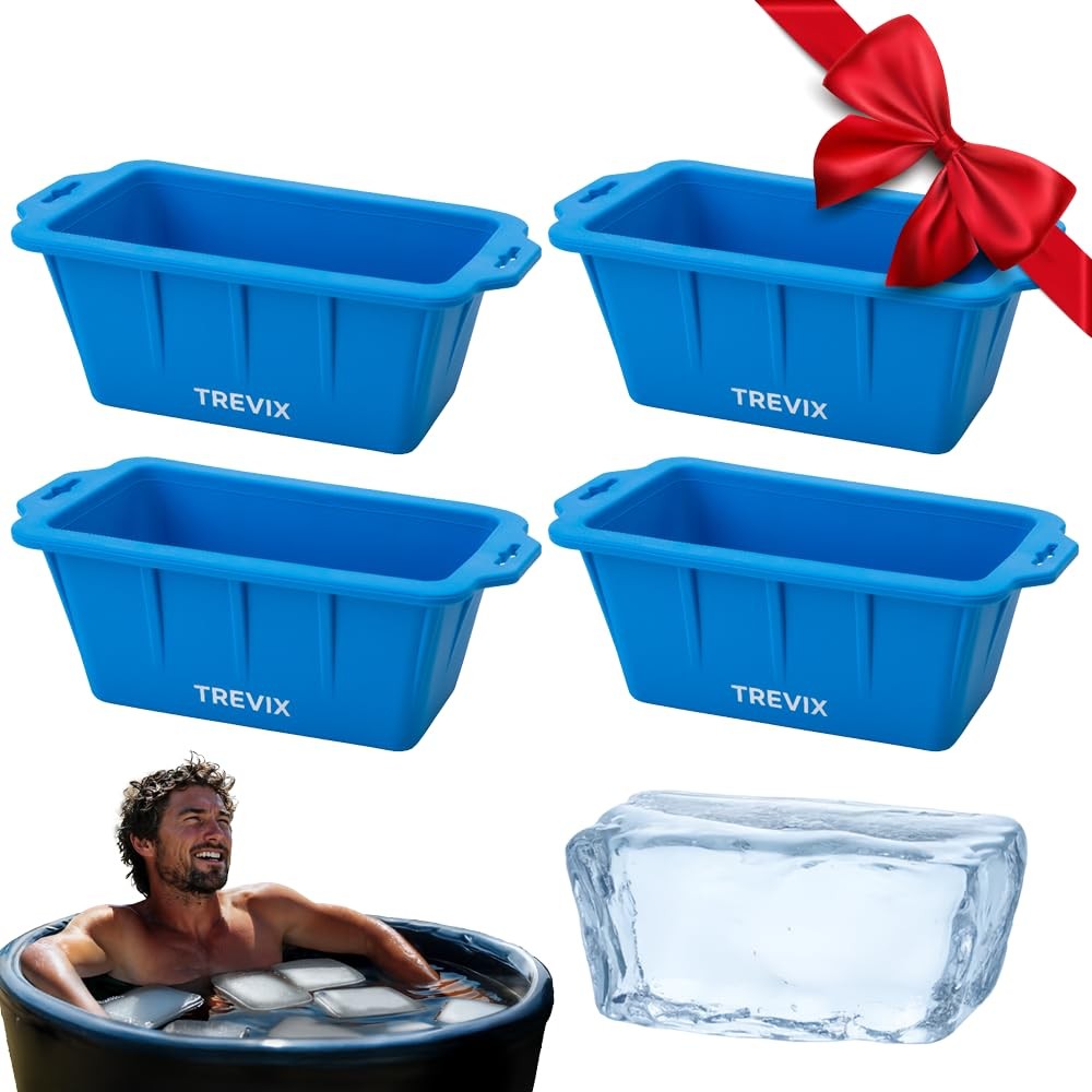 XL Ice Block Mold for Cold Plunge (4 PCS) - Can Make 18 LBS Ice Cube, Reusabl...