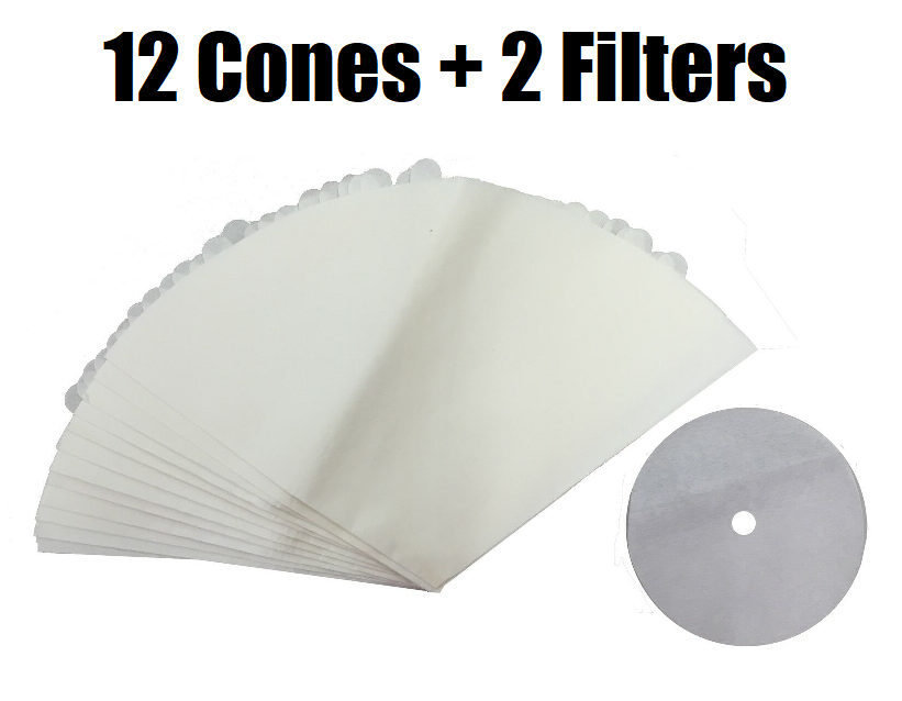 Vacuum Cleaner Bags for Majestic RN92 Filter Queen 50047 2 Filters and 12 Cones