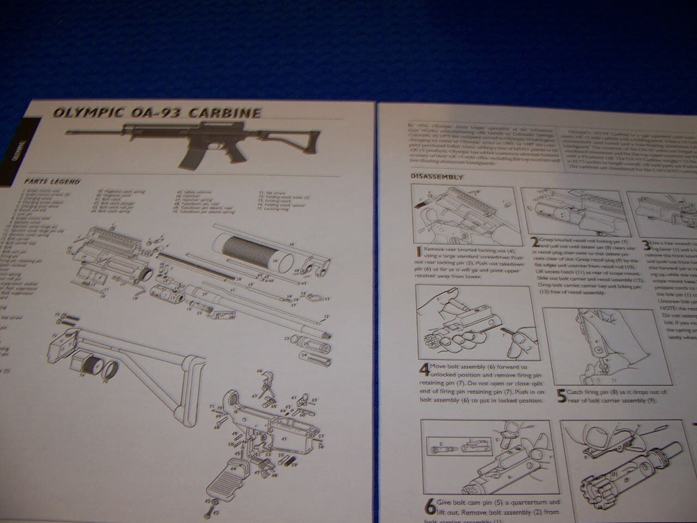 Olympic OA-93 Carbine Legend Exploded View Disassembly 930mm