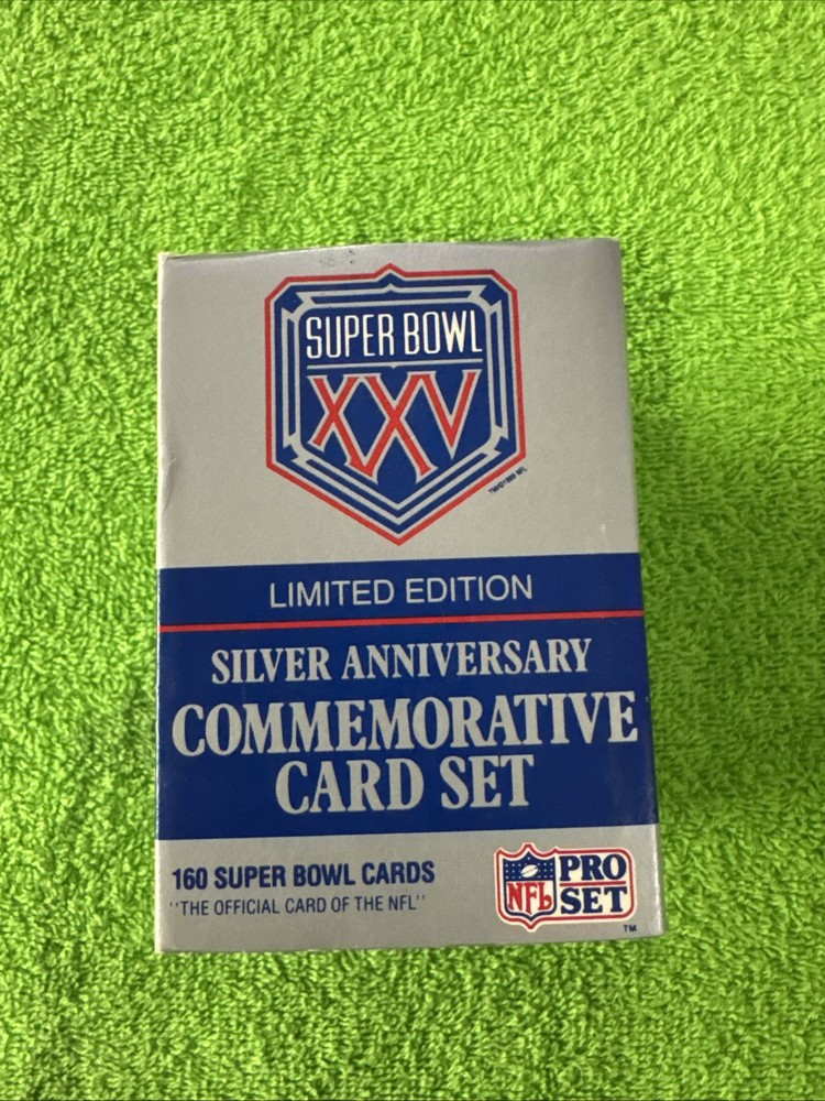 1990 Pro Set Super Bowl XXV Limited Edition Silver Anniversary Commemorative Set