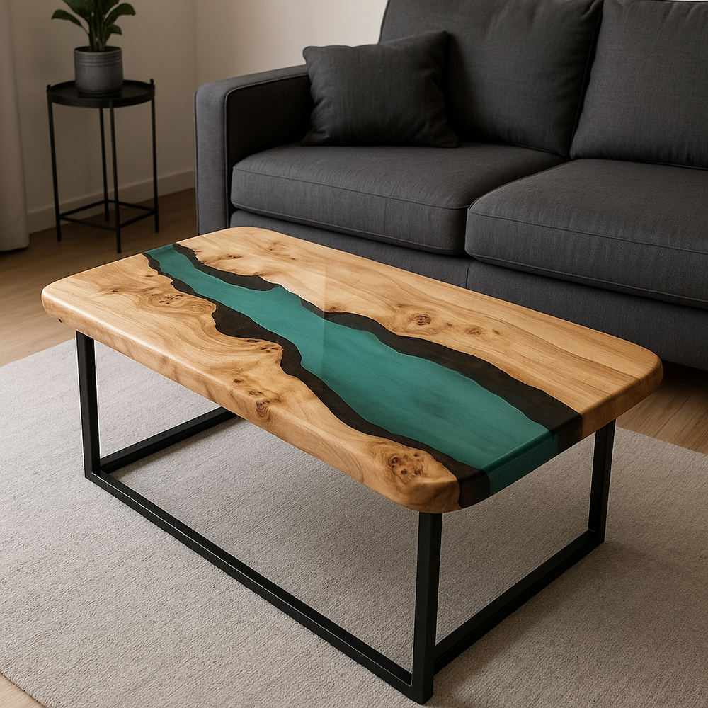 Crystal Clear Epoxy Resin Coffee Table Top for Living Room Decor | Cyber Monday Deal-image