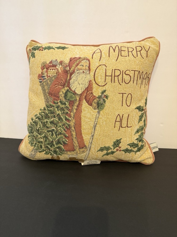 Christmas Decorative Throw Pillow. Merry Christmas To All