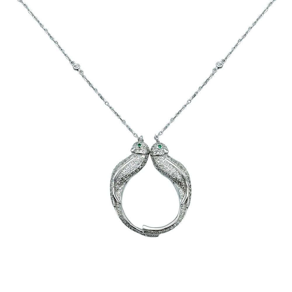 925 Sterling Silver CZ Bird Necklace Elegant Gift for Her