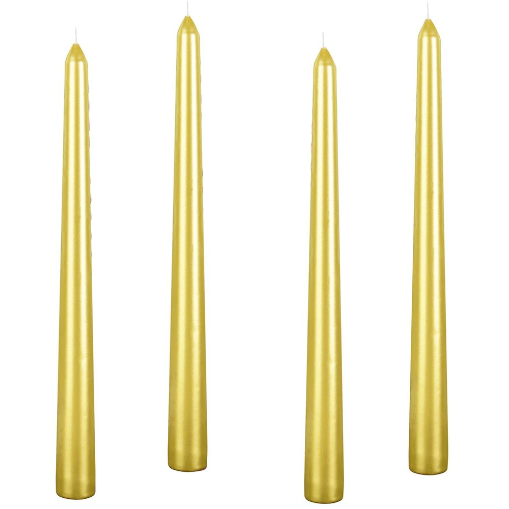 4 Unscented 10-Inch Taper Candles with 8-Hour Burn Time