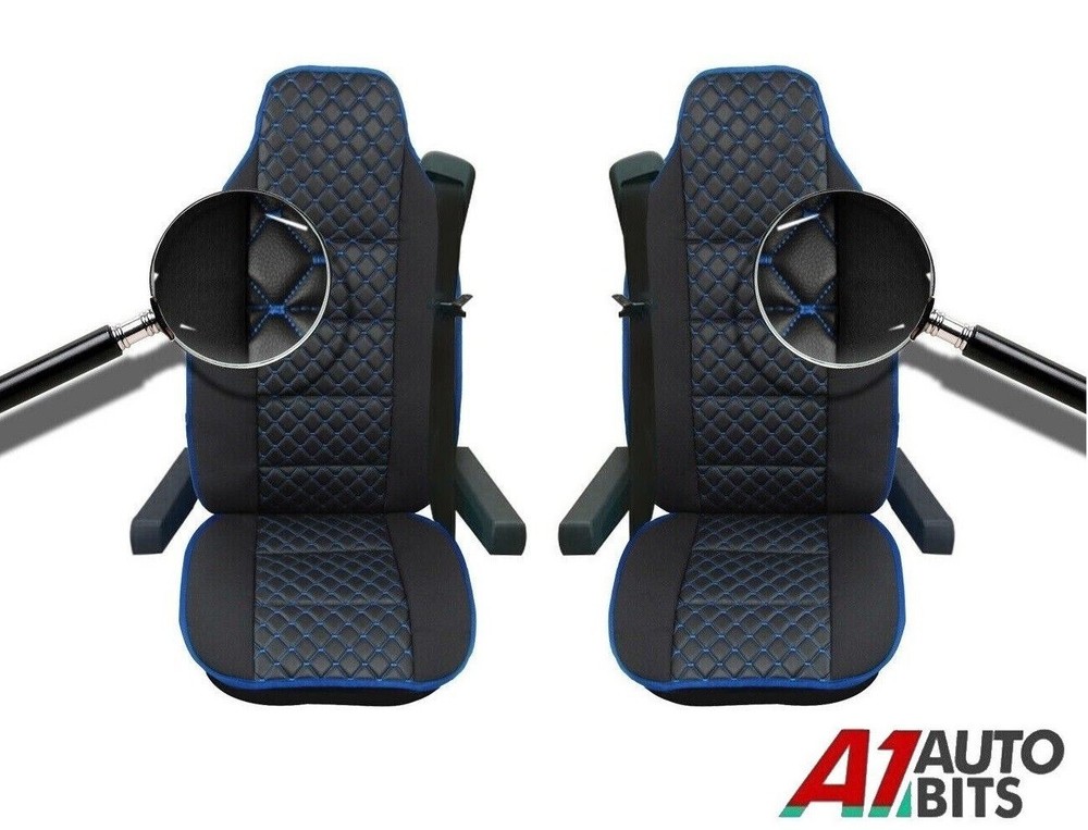 For Man Tga Tgl Tgx Tgs 2X Premium Black Leatherette & Fabric Comfort Seat Cover