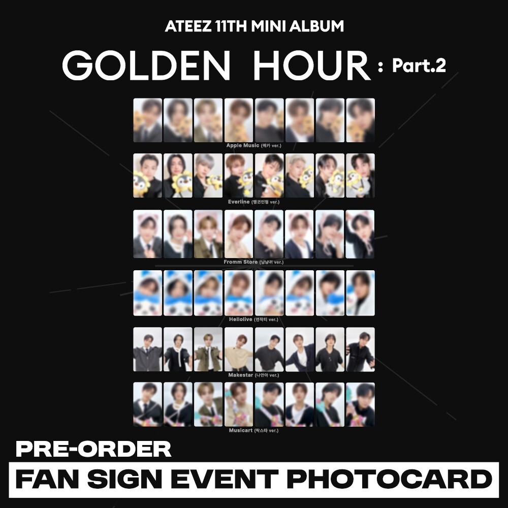 [PreSale] ATEEZ Golden Hour Part.2 Fan Sign Event Photocard AP EL HL MS MA FS-image