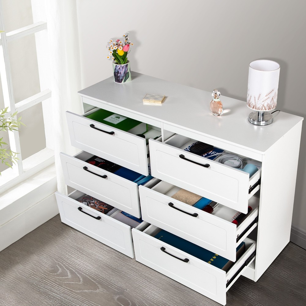 6-Drawer Double Dresser for Bedroom Storage Organizer Chest-image