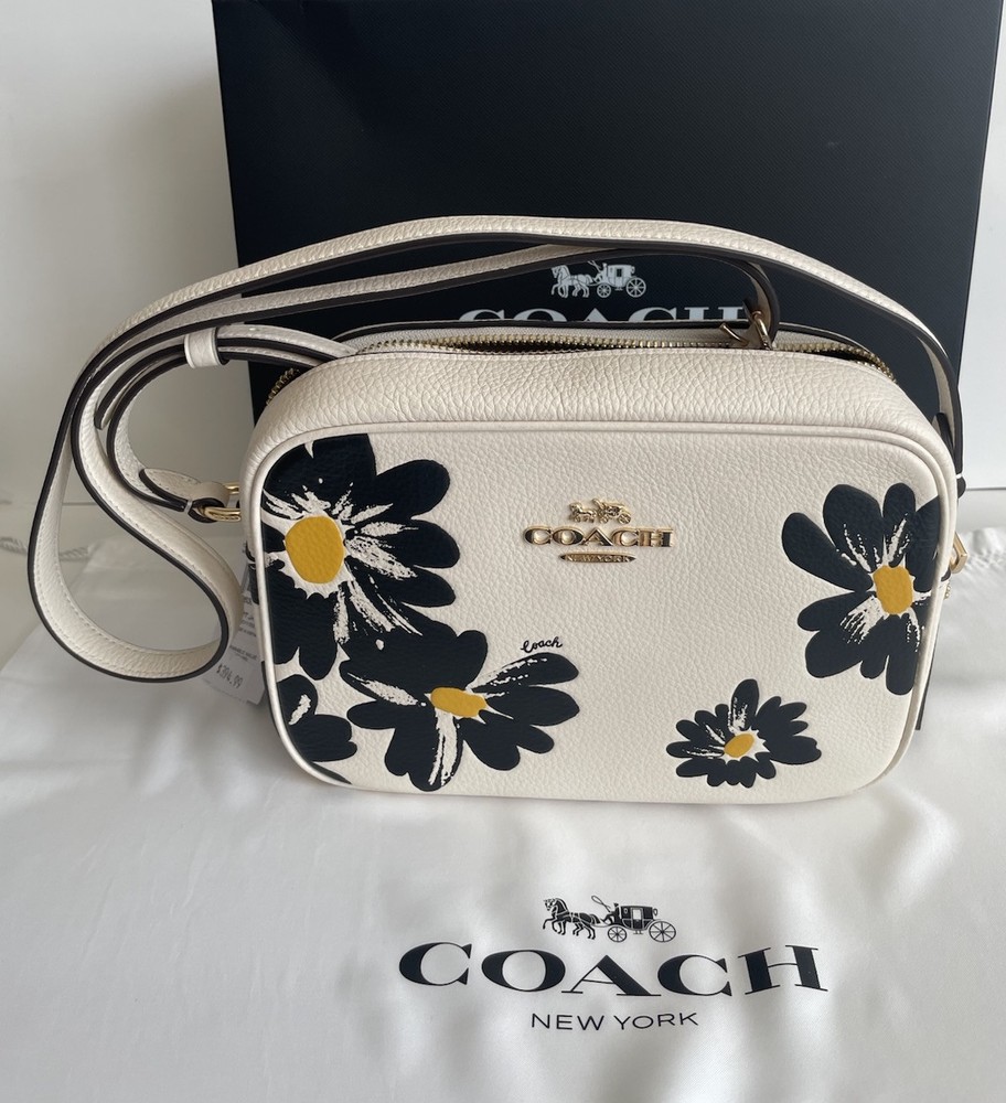 Coach Jamie Floral Print Leather Canvas Crossbody Camera Bag CZ598