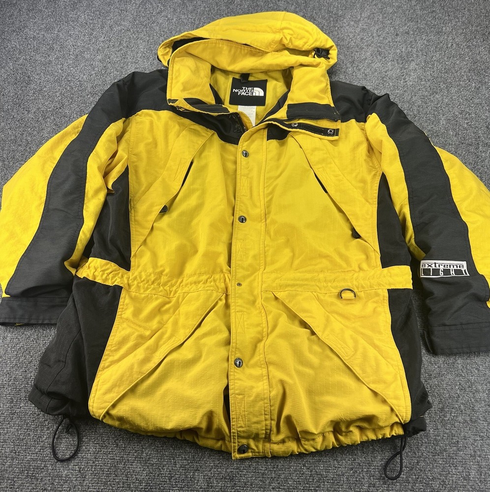 North Face Jacket Mens XL Yellow Extreme Light Mountain Coat Vintage 90s