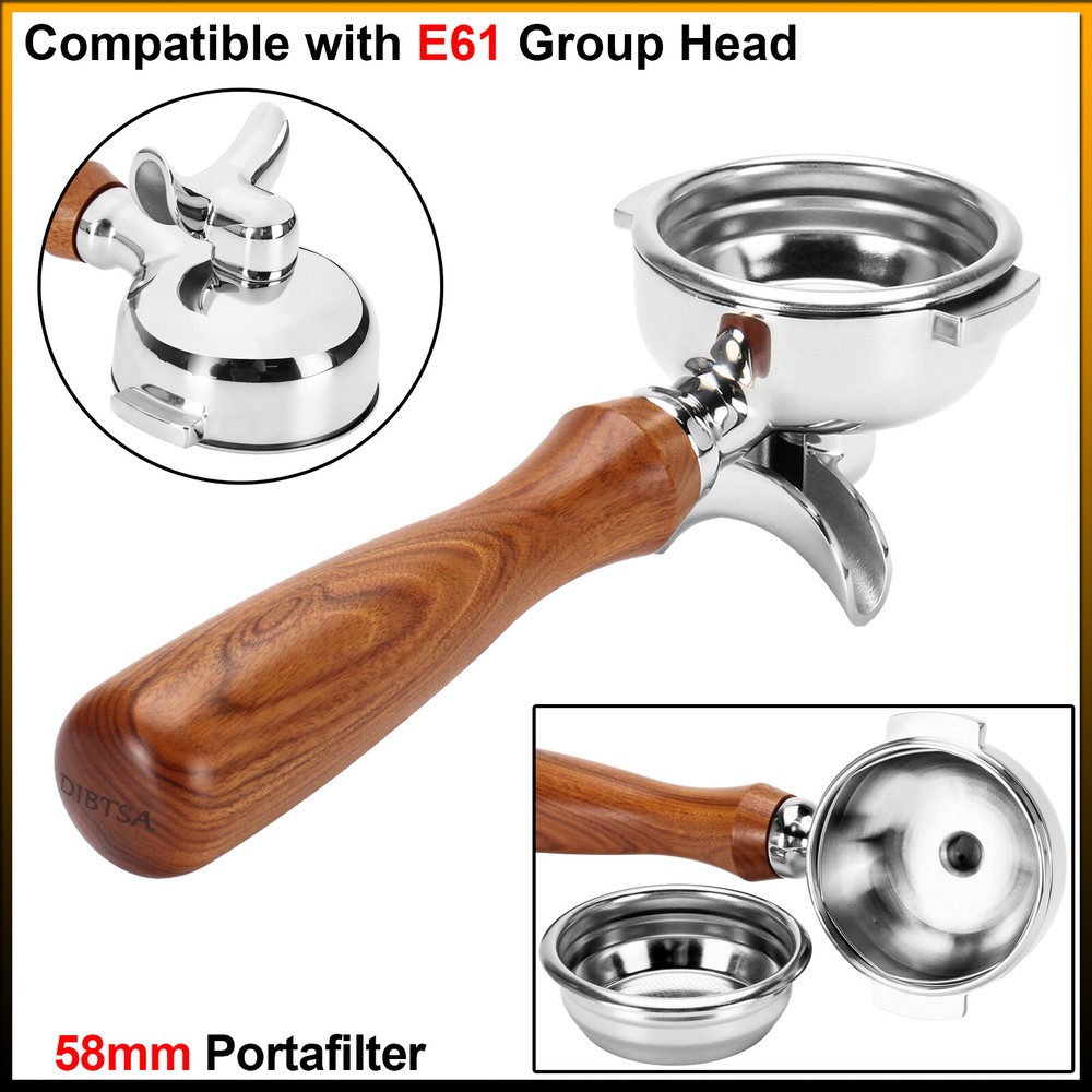 58mm Espresso Portafilter with Double Spout for E61 Group Head Compatibility