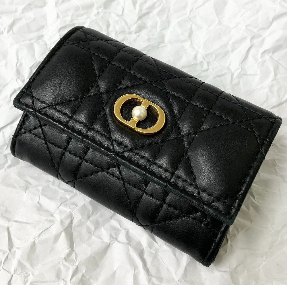 Dior Glycine Coin Wallet Cannage Pearl Free Shipping Japan