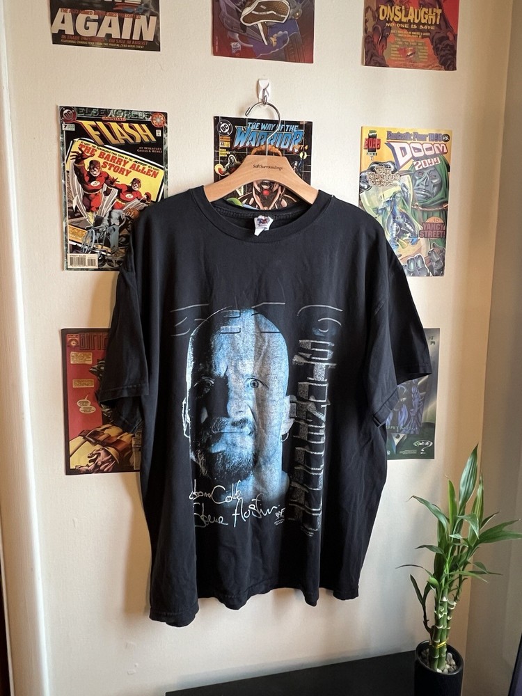 Faded 1998 Stone Cold Steve Austin WWF black & white t-shirt
