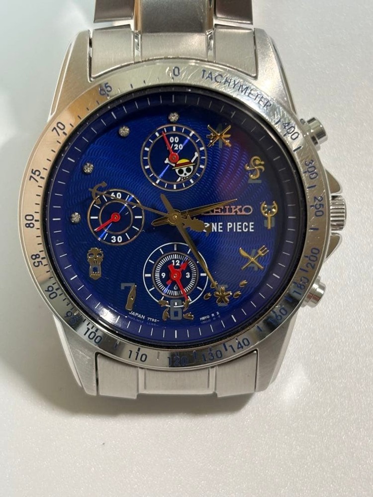 Seiko One Piece Monkey D. Luffy Blue Chronograph Watch Limited Edition Quartz