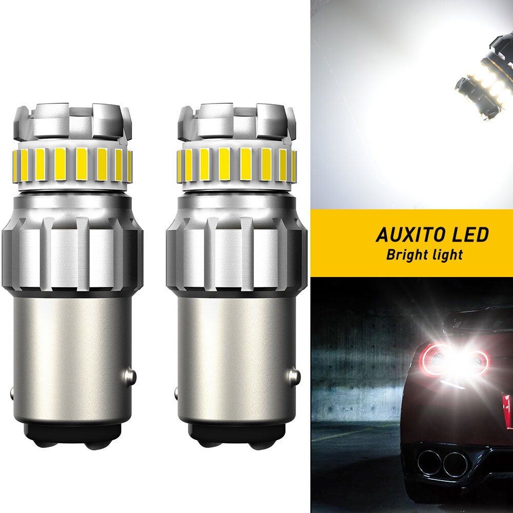 2x 1157 SMD White LED Tail Brake Stop Reverse Parking Turn Signal Light Bulbs US