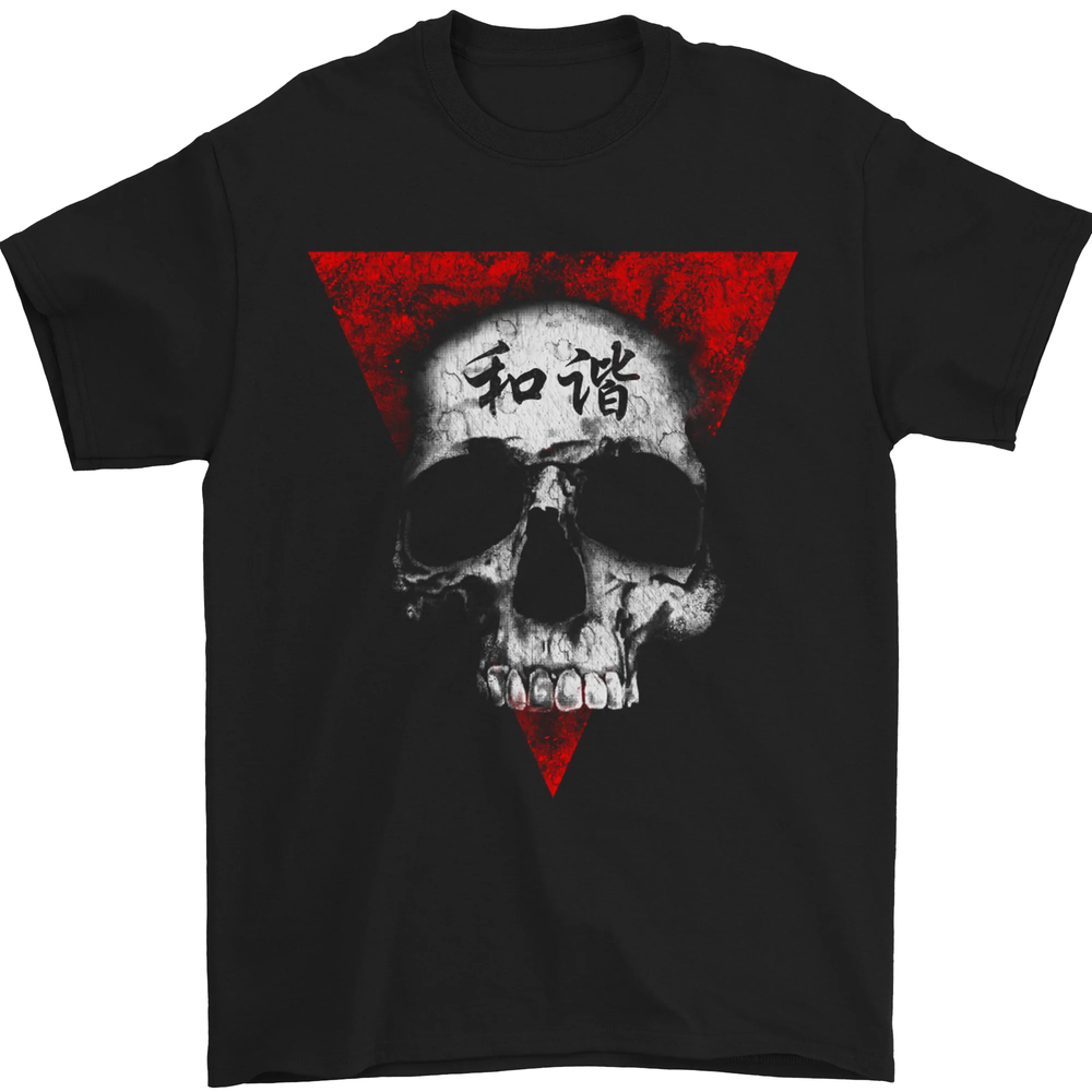 Peace Harmony Skull Gothic Biker Motorbike Mens T-Shirt 100% Cotton