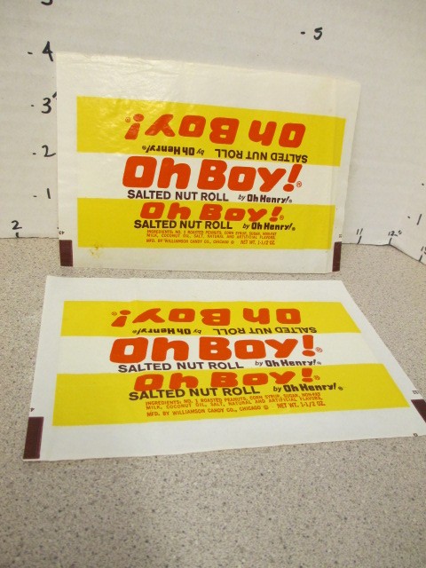 1950s Williamson OH BOY Salted Nut Roll Candy Bar 1.5oz Vintage Wrapper