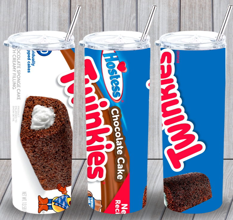 Hostess Chocolate Twinkies Multicolor 20oz Insulated Tumbler Lid Straw New