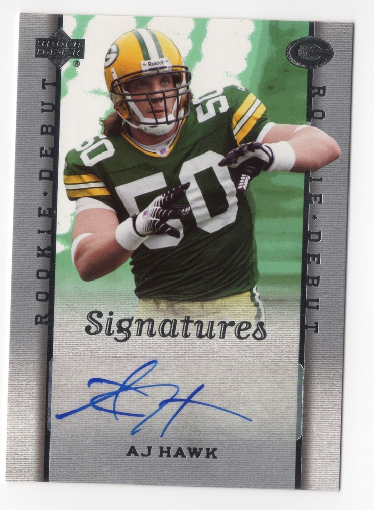 A.J. Hawk 2006 Upper Deck Rookie Debut Signatures Autograph Card Auto #201