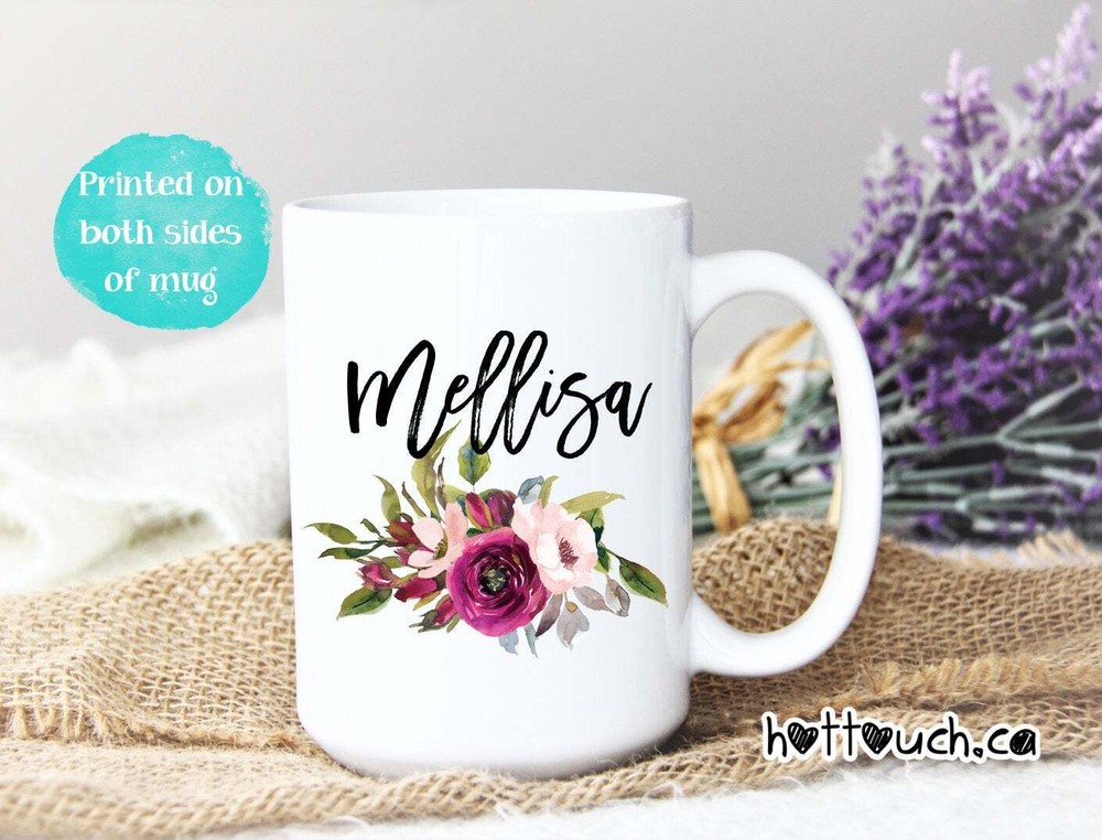Coffee Mug Floral Mug Custom Mug Personalized Gift Name Mug Custom Coffee Mug