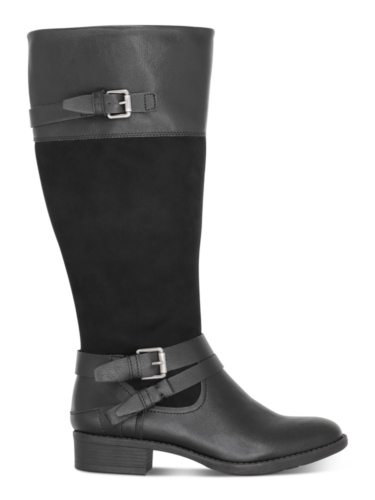 STYLE & COMPANY Womens Black Padded Ashliie Block Heel Zip-Up Boots 7.5 M