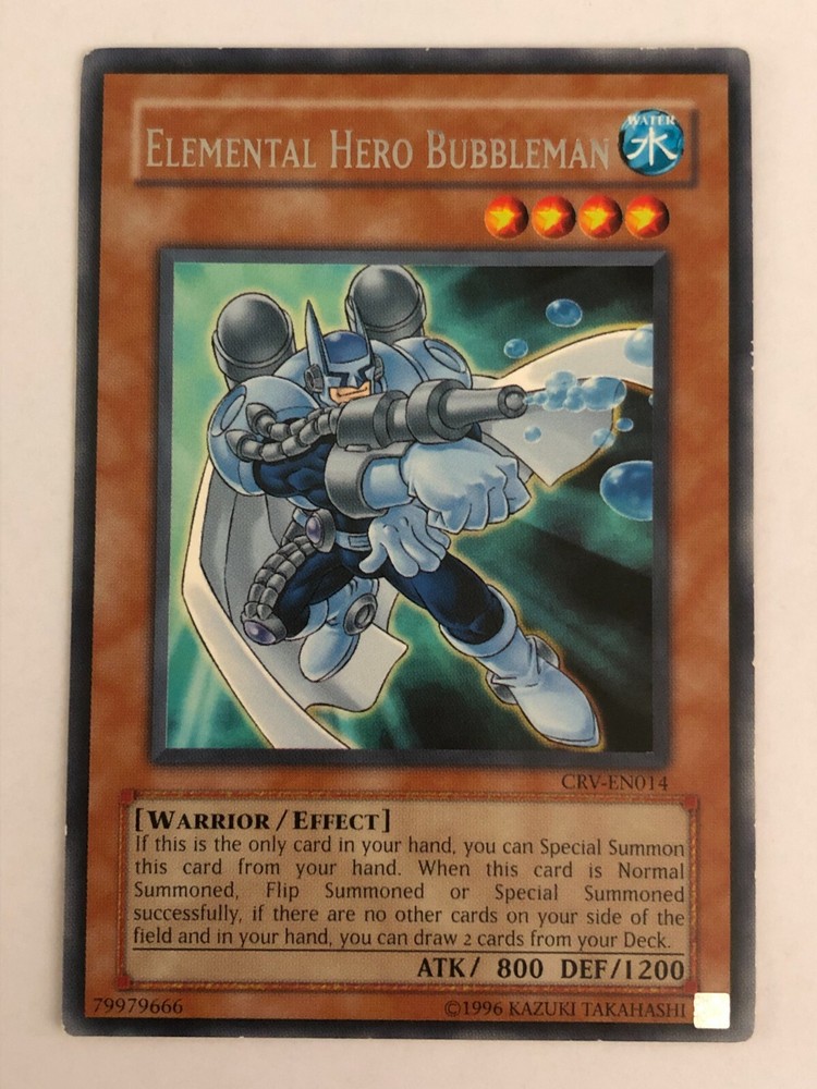 Yu-Gi-Oh JCC Elemental Hero Bubbleman CRV-EN014 Rare Trading Card