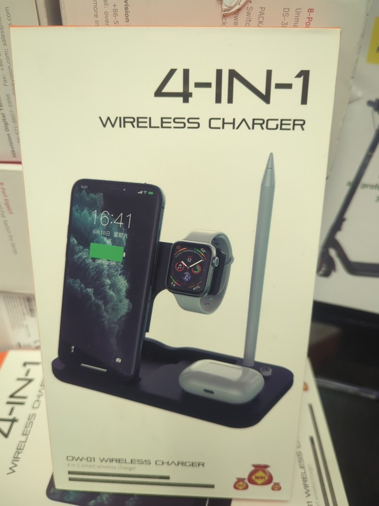 4-in-1 Fast Charger Qi Wireless Charging Station for Apple Watch iPhone Pencil