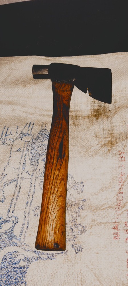 VTG Wood Handle Blacksmith Carpenters Hatchet Axe Hammer Tool Octagon Head