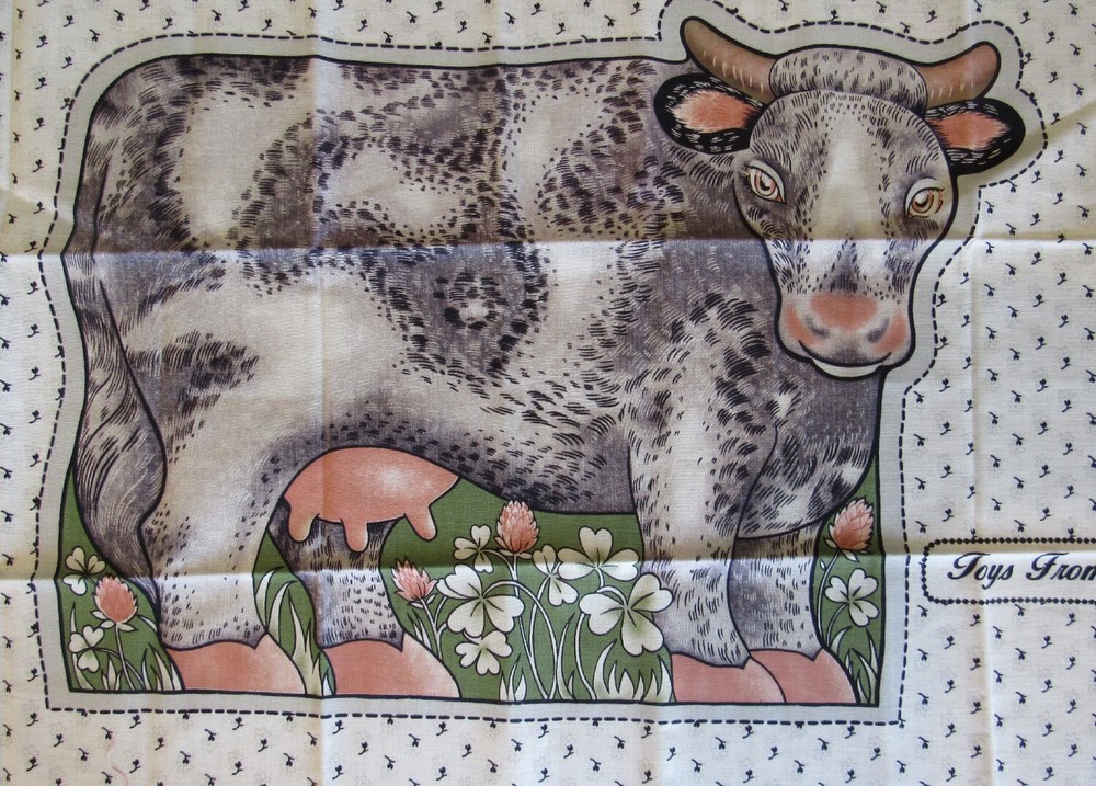 Buttercup the Cow Country Farm Kessler Pillow Fabric Panel - Toys from the Attic