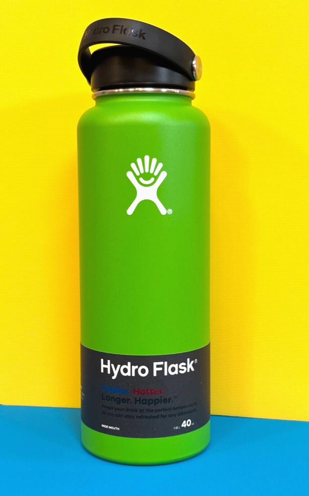 Hydro Flask 40oz Kiwi Green Water Bottle Vintage Design