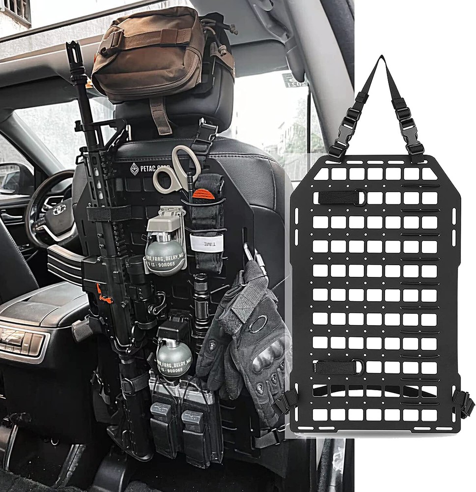 Tactical Rigid MOLLE Panel Vehicle Seat Back Gun Rack Organizer Storage 14 21in