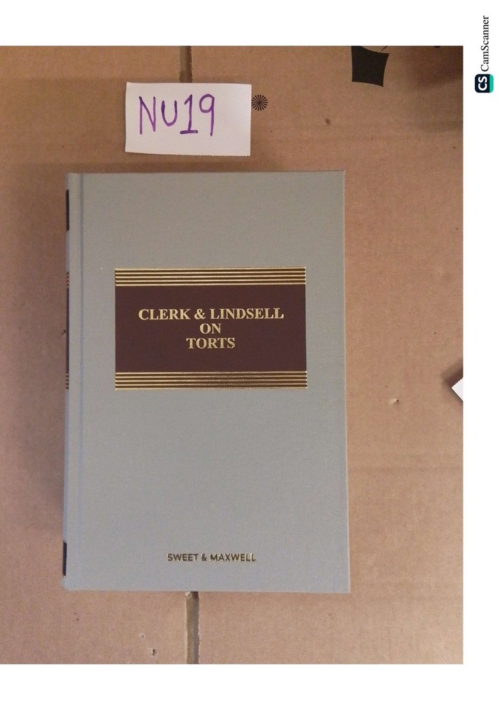 Clerk And Lindsell On Torts 23rd Ed Sweet And Maxwell The Common Law Library